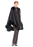 Black Fox Trimmed Cashmere Cape