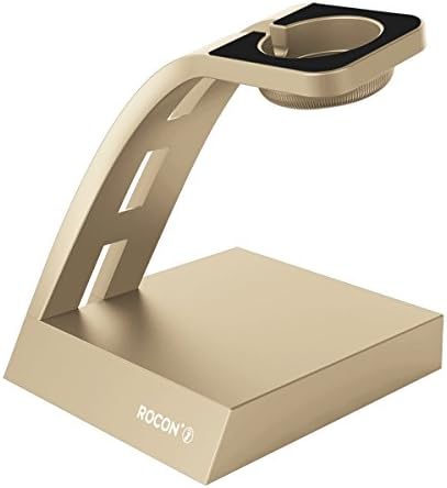 Rocon Apple Watch Stand, Apple Watch Charger Stand and Docking Station Holds Apple iWatch 38/42mm Both Sizes (Gold)
