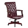 Traditional Leather Executive Chair with Padded Arms Leather: Soft Oxblood