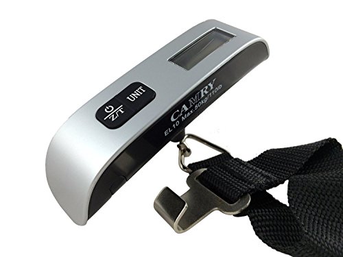 Camry 110 Lbs Luggage Scale with Temperature Sensor and Tare Function Without Backlight Gift For Traveler, Silver, One Size