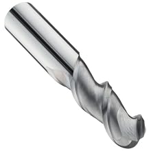 Niagara Cutter AB245 Carbide End Mill for Aluminum, TiCN Coated, 2 Flutes, Ball End