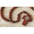 Our Lady of Guadalupe Center Rosary - 8mm Barrel Shaped Wood Beads - 18" Durable Nylon String