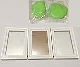 ベビー フォトフレーム 手形 足形 写真立て 赤ちゃん プレゼント 出産祝い (タイプ1, グリーン)