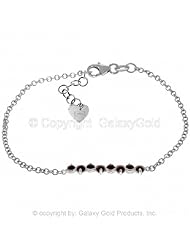 14k White Gold Prong Set Garnet Bracelet