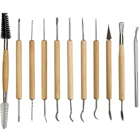 11-piece Pottery / Sculpture Tool Set, Clay & Wax Carving Tools