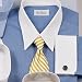 Solid Cotton Pinpoint Oxford White Collar and White French Cuff Dress Shirt