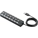 ELECOM USB2.0HUB ���̥����å��� ����եѥ 7�ݡ��� 2m �֥�å� U2H-TZS720SBK