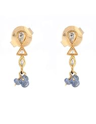 22kt Yellow Gold Diamond Pave Drop Earring Ethnic Jewelry
