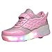 Nsasy Girl's Boy's LED Light single wheel roller shoes Kids skate sneaker