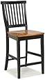 Home Styles 5003-89 Black and Distressed Oak Finish Bar Stool, 24-Inch