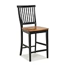 Home Styles 5003-89 Black and Distressed Oak Finish Bar Stool, 24-Inch
