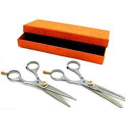 2 Pair Hair Cutting Scissors Barber Thinning Shears
