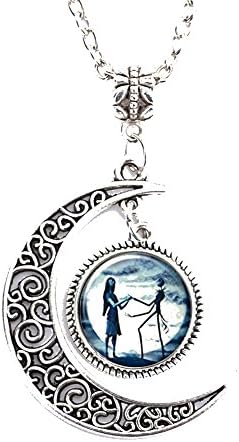 ForestKing Silver Pentagram and Crescent Moon Pendant - Wiccan Jewelry, Pentacle Necklace, Pentagram Necklace