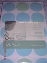 BAROO BLUE POLKA DOT  COT BED DUVET COVER AND PILLOWCASE SET.