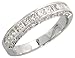 14 Karat Weissgold Fantasie Damen Diamanten Ring, mit 1.00 Karat Prinzessschliff & Brilliantschliff Diamanten, (3.5mm) breit