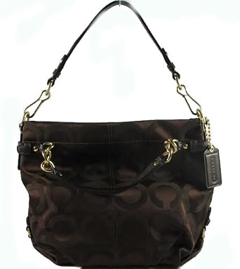 Click here to buy Coach Signature Op Art Brooke Carly Shoulder Convertiable Hobo Handbag Bag Tote 14147 Brown by COACH.