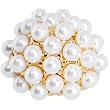 Size 6 -Goldtone Faux Pearl Cluster Ring