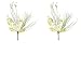Platinum Glittered Artificial Pine and Dogwood Sprays | 2 Sprays | for Indoor Decor