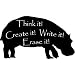 Chalkboard Hippo -Small- Vinyl Wall Decal