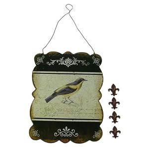 Magnetic Metal Wall Plaque with Magnets- Bird Theme
