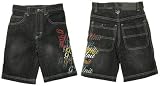 G Unit - BOYS (4-7) G-UNIT Black Denim Shorts W/ Multicolor Logo, Black Denim