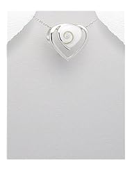 Heart Shell Pendant Necklace In 92.5 Sterling Silver