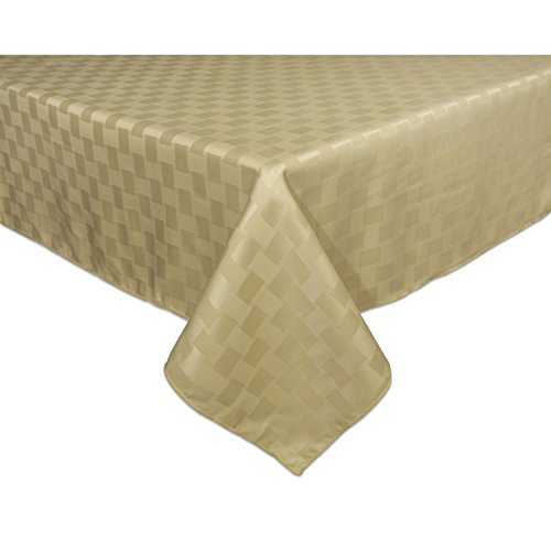Bardwil Reflections Spill Proof Oblong Tablecloth, 60-Inch x 102-Inch, Khaki