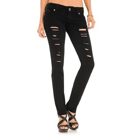 GUESS Daredevil Skinny Jeans - Black Destroy W
