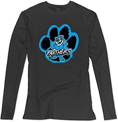 Women's NFL Panthers Cub Paw Arms CrossedCat Long Sleeve T-shirt S Black