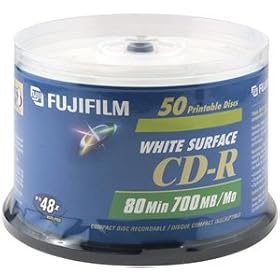Click here to buy FUJIFILM - 50 x CD-R - 700 MB 48x - silver - ink jet printable surface - spindle - storage... by Fuji.