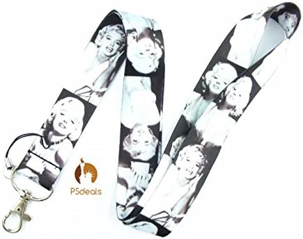 Marilyn Monroe Lanyard Keychain Badge ID Holder Black &amp; White Photo Retro By PSdeals