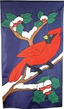 Cardinal in Snow Outdoor Appliqued Flag 28
