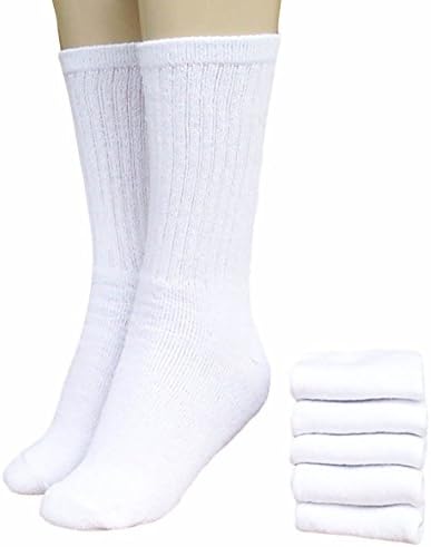 MEN'S CREW (3-PACK) Eco Friendly White Recycled Cotton Socks Made in USA