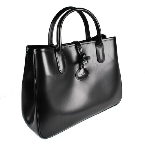 LONG CHAMP ロンシャン トートバッグ ハンドバッグ ROSEAU ロゾ カーフレザー 1686 051 001 Noir ノアール ブラック 画像