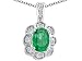 0.90 cts Genuine Emerald and Diamond Oval Pendant - 14kt White or Yellow Gold