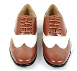 Majestic Dress Shoes Spectators Brown and Cream