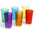Bunte Trinkgl�ser Wassergl�ser 6er Set 250ml in den Farben orange, rot, gr�n, blau, lila, gelb
