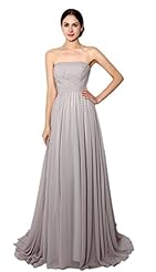 Strapless Chiffon/Polyester 2015 Lace Pleated Evening Dress 
