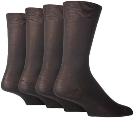 4 pairs Men's Cool Freshline mid calf plain cotton Socks 12-12.5 us Dark Grey