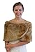 Tion Bridal Faux Fur Wrap One Size Vintage Brown Free Brooch