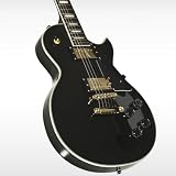 Electric Guitar with Set Neck Curved Top Vintage Cutaway Design Black Gold New