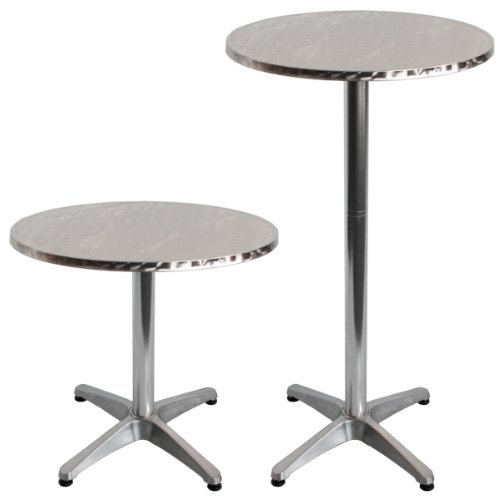 Torrex 30151 Bistrotisch aus Aluminium mit Edelstahlplatte - höhenverstellbar - 75cm oder 110cm, Ø 60cm Torrex 30151 Bistrotisch aus Aluminium mit Edelstahlplatte - höhenverstellbar - 75cm oder 110cm, Ø 60cm