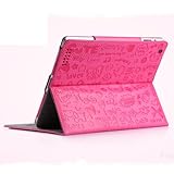 Koolertron Pink Cartoon Leather Case Cover For iPad2 2nd