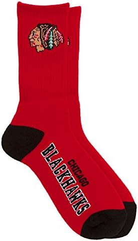 Chicago Blackhawks Deuce Crew Socks Mens Size Large 10-13 - For Bare Feet