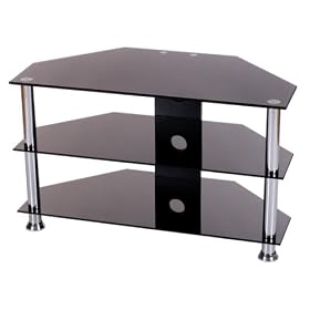 Levv TV700800BCH - Stand For Plasma Or LCD TV Up To 32'' - Black & Chrome Glass
