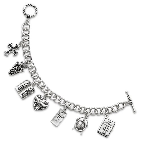 Sterling Silver Answered Prayer 7.5in Locket Charm Bracelet