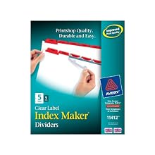 Avery Index Maker Dividers with Red Tabs, 5-Tab, 25 Sets (11412)