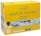 Wash & Dry Me White Goose Feather & Down Single Duvet 100% Cotton Cambric Cover All Seasons - 4.5 Tog + 9.0 Tog 135 x 200cm