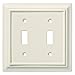 Brainerd 126447 Wood Architectural Double Toggle Switch Wall Plate / Switch Plate / Cover, Light Almond