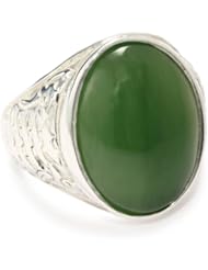 Alberto Juan "Ancient China" Sterling Oval Jade Ring